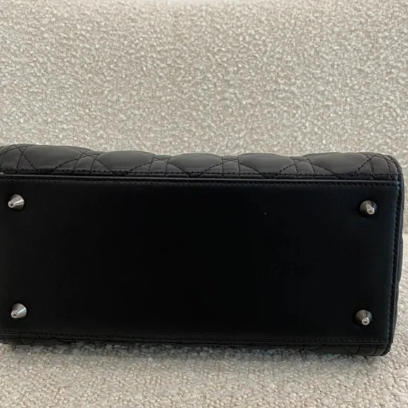 Authentic Dior Lady Bag Medium Black Lambskin Cannage - Picture 4 of 8